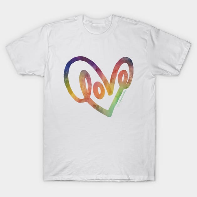 Rainbow Heart Love Handlettering © 2022 GraphicLoveShop T-Shirt by GraphicLoveShop